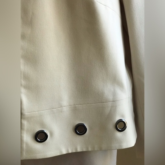 Jones Studio Separates Cream Open Blazer Silver Open Rings At Bottom Sz … - Picture 3 of 13